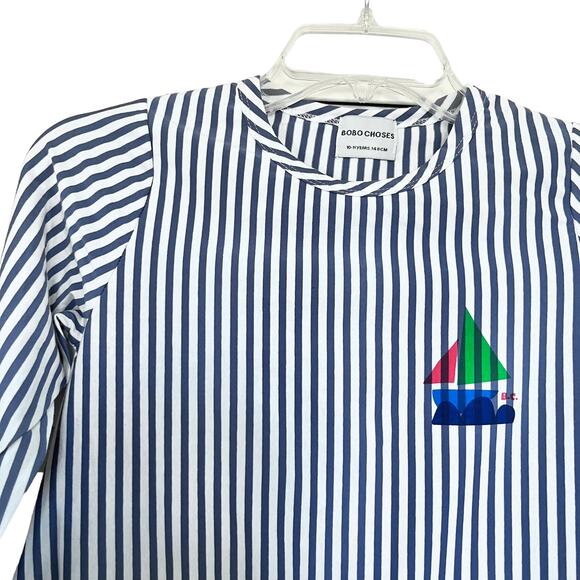 Bobo Choses girls striped organic cotton jersey boat print dress size 10/11 - Picture 1 of 10
